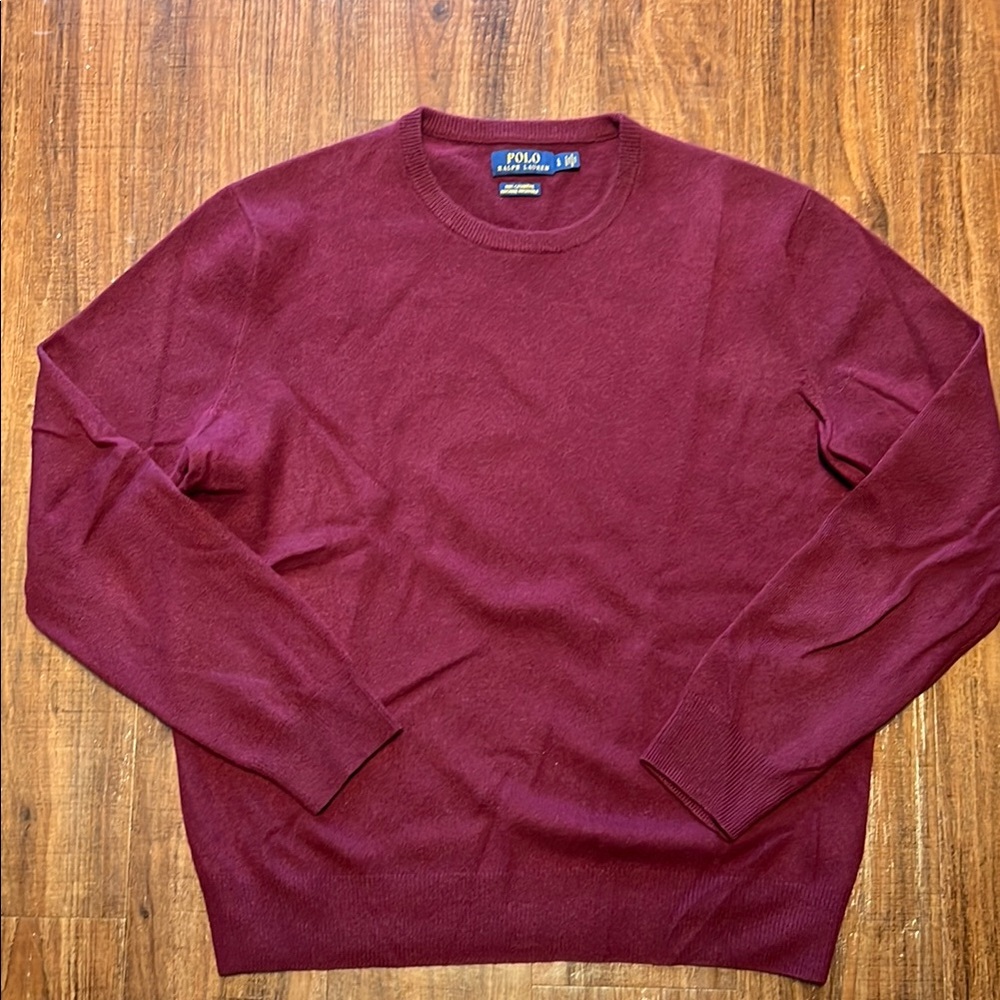 Cashmere Polo by Ralph Lauren Men's size large Burgundy Sweater